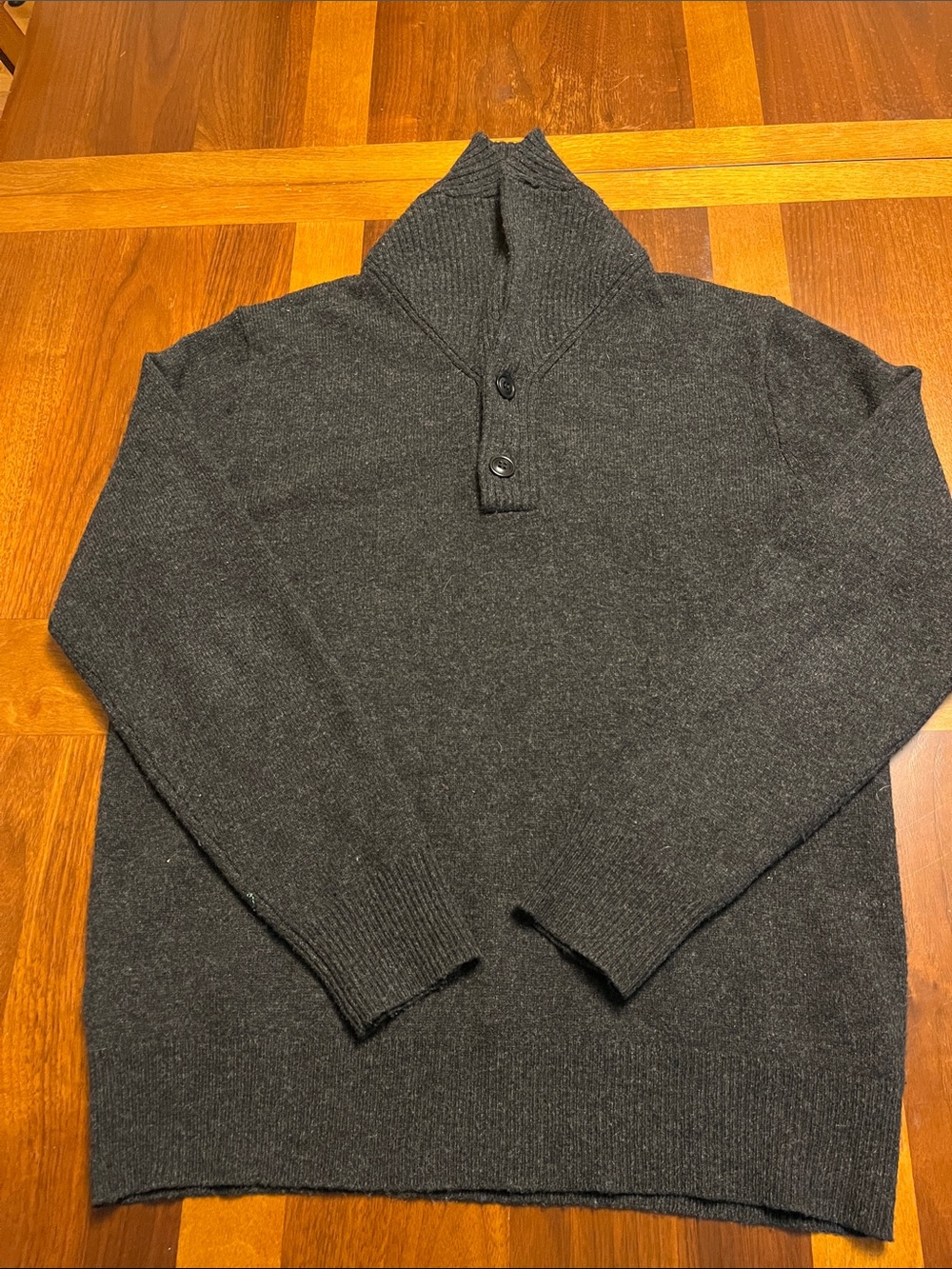 Man’s wool charcoal sweater from J. Crew, medium , lamb wool